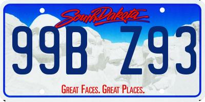 SD license plate 99BZ93