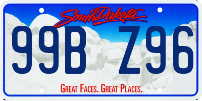 SD license plate 99BZ96