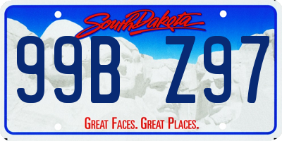 SD license plate 99BZ97