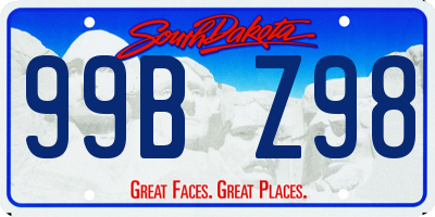 SD license plate 99BZ98