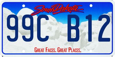 SD license plate 99CB12