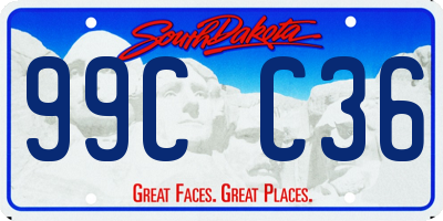 SD license plate 99CC36