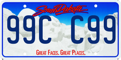 SD license plate 99CC99