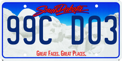 SD license plate 99CD03