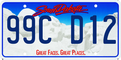SD license plate 99CD12