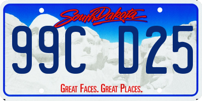 SD license plate 99CD25