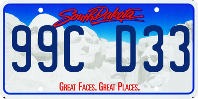 SD license plate 99CD33