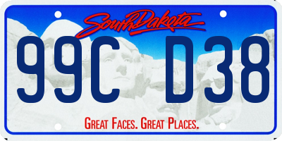 SD license plate 99CD38