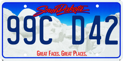 SD license plate 99CD42