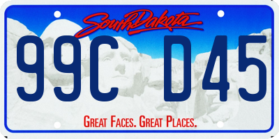 SD license plate 99CD45