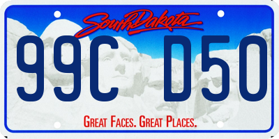 SD license plate 99CD50