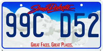 SD license plate 99CD52