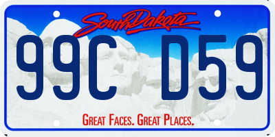 SD license plate 99CD59