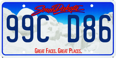SD license plate 99CD86