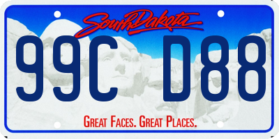 SD license plate 99CD88
