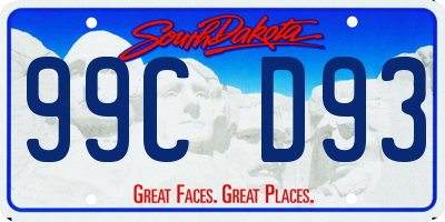 SD license plate 99CD93