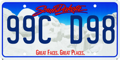 SD license plate 99CD98