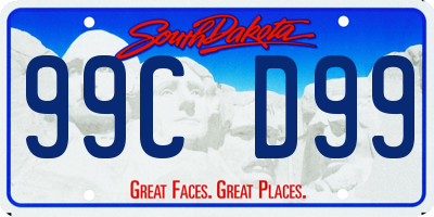 SD license plate 99CD99