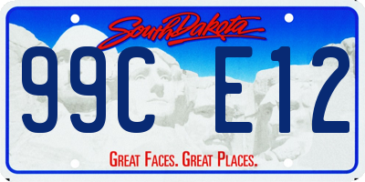 SD license plate 99CE12