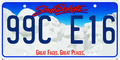 SD license plate 99CE16
