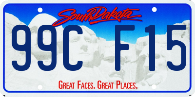 SD license plate 99CF15