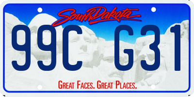 SD license plate 99CG31