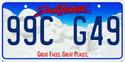 SD license plate 99CG49