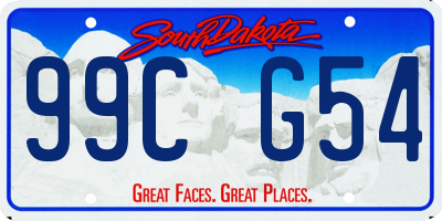 SD license plate 99CG54