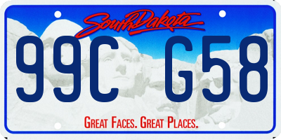 SD license plate 99CG58