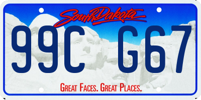 SD license plate 99CG67