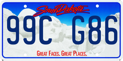 SD license plate 99CG86