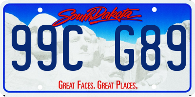 SD license plate 99CG89