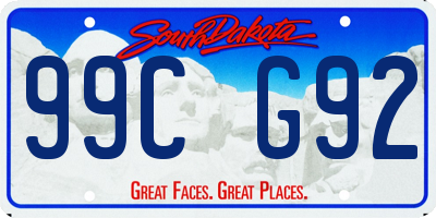 SD license plate 99CG92