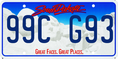 SD license plate 99CG93