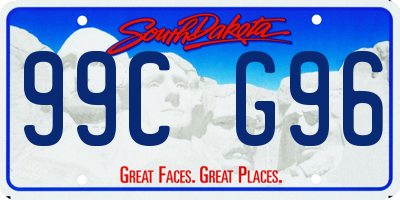 SD license plate 99CG96
