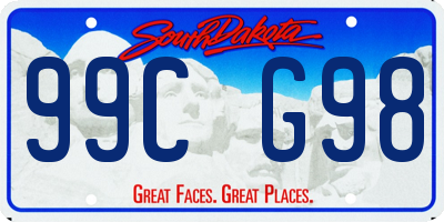 SD license plate 99CG98
