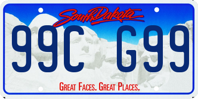 SD license plate 99CG99