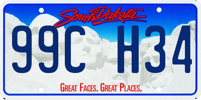 SD license plate 99CH34