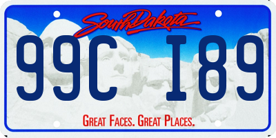 SD license plate 99CI89