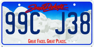 SD license plate 99CJ38