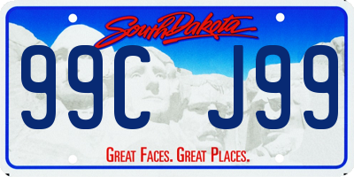 SD license plate 99CJ99