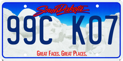 SD license plate 99CK07