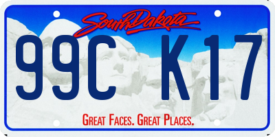 SD license plate 99CK17
