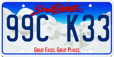 SD license plate 99CK33