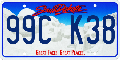 SD license plate 99CK38
