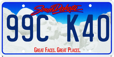 SD license plate 99CK40