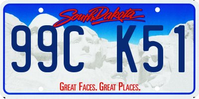 SD license plate 99CK51