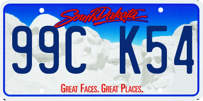 SD license plate 99CK54