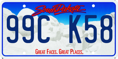 SD license plate 99CK58