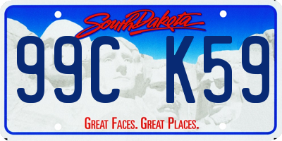 SD license plate 99CK59